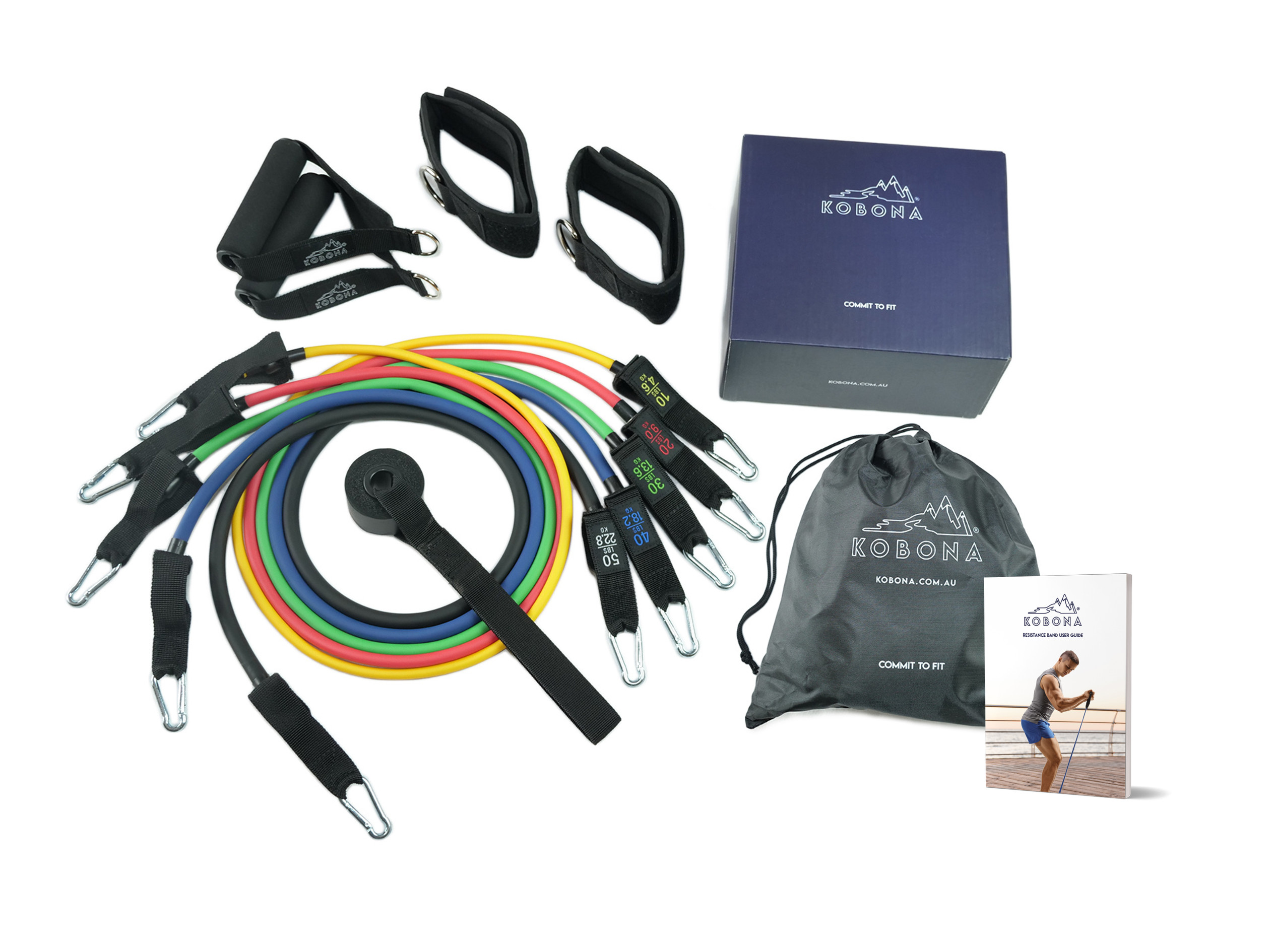 KOBONA Heavy Duty Tube Resistance Band Set